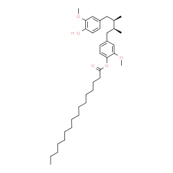 ChemSpider 2D Image | 4-[(2S,3R)-4-(4-Hydroxy-3-methoxyphenyl)-2,3-dimethylbutyl]-2-methoxyphenyl palmitate | C36H56O5