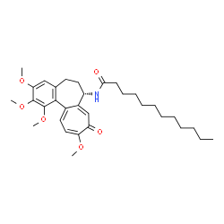 ChemSpider 2D Image | N-[(7S)-1,2,3,10-Tetramethoxy-9-oxo-5,6,7,9-tetrahydrobenzo[a]heptalen-7-yl]dodecanamide | C32H45NO6
