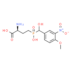 ChemSpider 2D Image | (2S)-2-Amino-4-{hydroxy[hydroxy(4-methoxy-3-nitrophenyl)methyl]phosphoryl}butanoic acid | C12H17N2O8P