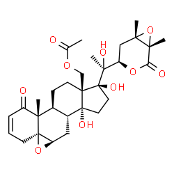 ChemSpider 2D Image | [(4aS,5aR,6aR,6bR,9S,9aR,11aS,11bR)-9-{(1S)-1-[(1S,4R,6S)-1,6-Dimethyl-2-oxo-3,7-dioxabicyclo[4.1.0]hept-4-yl]-1-hydroxyethyl}-6b,9-dihydroxy-11b-methyl-1-oxo-1,5a,6,6a,6b,7,8,9,10,11,11a,11b-dodecahy
drocyclopenta[1,2]phenanthro[8a,9-b]oxiren-9a(4H)-yl]methyl acetate (non-preferred name) | C30H40O10