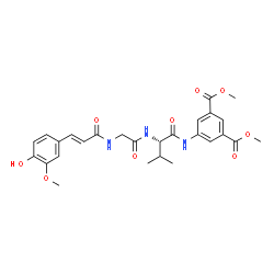 ChemSpider 2D Image | N-[(2E)-3-(4-Hydroxy-3-methoxyphenyl)-2-propenoyl]glycyl-N-[3,5-bis(methoxycarbonyl)phenyl]-L-valinamide | C27H31N3O9