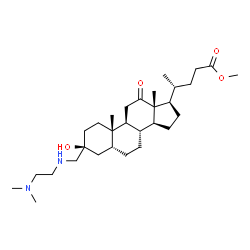 ChemSpider 2D Image | Methyl (3beta,5beta)-3-({[2-(dimethylamino)ethyl]amino}methyl)-3-hydroxy-12-oxocholan-24-oate | C30H52N2O4