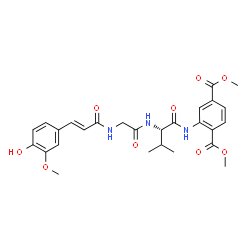 ChemSpider 2D Image | N-[(2E)-3-(4-Hydroxy-3-methoxyphenyl)-2-propenoyl]glycyl-N-[2,5-bis(methoxycarbonyl)phenyl]-L-valinamide | C27H31N3O9
