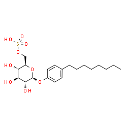 ChemSpider 2D Image | 4-Octylphenyl 6-O-sulfo-beta-D-glucopyranoside | C20H32O9S