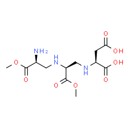 ChemSpider 2D Image | N-[(2S)-2-{[(2S)-2-Amino-3-methoxy-3-oxopropyl]amino}-3-methoxy-3-oxopropyl]-L-aspartic acid | C12H21N3O8