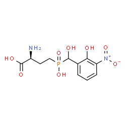 ChemSpider 2D Image | (2S)-2-Amino-4-{hydroxy[hydroxy(2-hydroxy-3-nitrophenyl)methyl]phosphoryl}butanoic acid | C11H15N2O8P