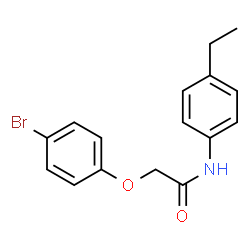 ChemSpider 2D Image | 2-(4-Bromophenoxy)-N-(4-ethylphenyl)acetamide | C16H16BrNO2