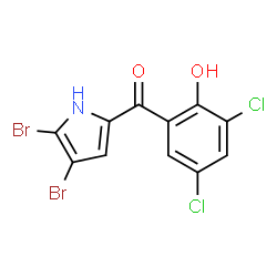 ChemSpider 2D Image | (4,5-Dibromo-1H-pyrrol-2-yl)(3,5-dichloro-2-hydroxyphenyl)methanone | C11H5Br2Cl2NO2
