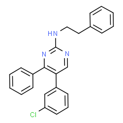ChemSpider 2D Image | 5-(3-Chlorophenyl)-4-phenyl-N-(2-phenylethyl)-2-pyrimidinamine | C24H20ClN3