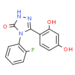 ChemSpider 2D Image | 5-(2,4-Dihydroxyphenyl)-4-(2-fluorophenyl)-2,4-dihydro-3H-1,2,4-triazol-3-one | C14H10FN3O3