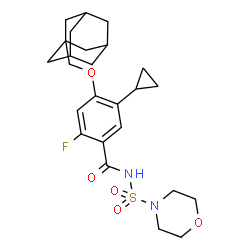 ChemSpider 2D Image | 4-(Adamantan-1-ylmethoxy)-5-cyclopropyl-2-fluoro-N-(4-morpholinylsulfonyl)benzamide | C25H33FN2O5S