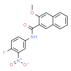 ChemSpider 2D Image | N-(4-Fluoro-3-nitrophenyl)-3-methoxy-2-naphthamide | C18H13FN2O4