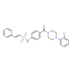 ChemSpider 2D Image | (E)-N-(4-{[4-(2-Chlorophenyl)-1-piperazinyl]carbonyl}phenyl)-2-phenylethenesulfonamide | C25H24ClN3O3S