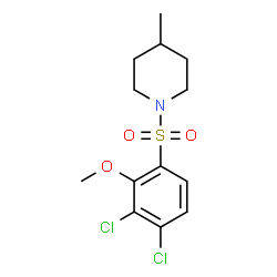ChemSpider 2D Image | 1-[(3,4-Dichloro-2-methoxyphenyl)sulfonyl]-4-methylpiperidine | C13H17Cl2NO3S