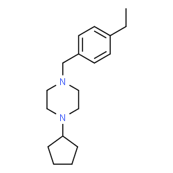 ChemSpider 2D Image | 1-Cyclopentyl-4-(4-ethylbenzyl)piperazine | C18H28N2