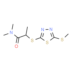 ChemSpider 2D Image | N,N-Dimethyl-2-{[5-(methylsulfanyl)-1,3,4-thiadiazol-2-yl]sulfanyl}propanamide | C8H13N3OS3