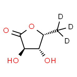 ChemSpider 2D Image | (3R,4R,5R)-3,4-Dihydroxy-5-(~2~H_3_)methyldihydro-2(3H)-furanone (non-preferred name) | C5H5D3O4