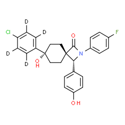 ChemSpider 2D Image | (3R,4s,7S)-7-[4-Chloro(~2~H_4_)phenyl]-2-(4-fluorophenyl)-7-hydroxy-3-(4-hydroxyphenyl)-2-azaspiro[3.5]nonan-1-one | C26H19D4ClFNO3