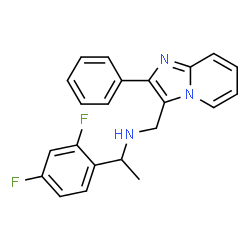 ChemSpider 2D Image | 1-(2,4-Difluorophenyl)-N-[(2-phenylimidazo[1,2-a]pyridin-3-yl)methyl]ethanamine | C22H19F2N3