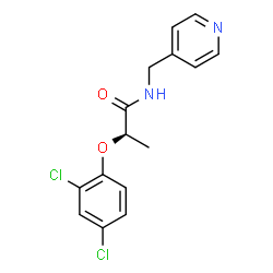 ChemSpider 2D Image | (2R)-2-(2,4-Dichlorophenoxy)-N-(4-pyridinylmethyl)propanamide | C15H14Cl2N2O2
