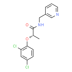 ChemSpider 2D Image | (2S)-2-(2,4-Dichlorophenoxy)-N-(3-pyridinylmethyl)propanamide | C15H14Cl2N2O2