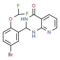 ChemSpider 2D Image | 2-[5-Bromo-2-(difluoromethoxy)phenyl]-2,3-dihydropyrido[2,3-d]pyrimidin-4(1H)-one | C14H10BrF2N3O2