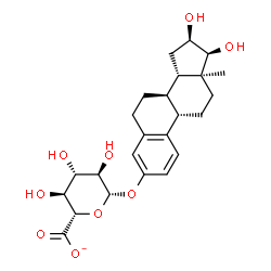 ChemSpider 2D Image | (16alpha,17alpha)-16,17-Dihydroxyestra-1,3,5(10)-trien-3-yl beta-D-glucopyranosiduronate | C24H31O9