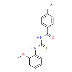 ChemSpider 2D Image | 4-Methoxy-N-[(2-methoxyphenyl)carbamothioyl]benzamide | C16H16N2O3S