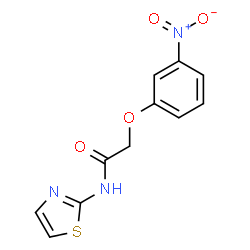 ChemSpider 2D Image | 2-(3-Nitrophenoxy)-N-(1,3-thiazol-2-yl)acetamide | C11H9N3O4S
