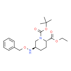 ChemSpider 2D Image | 2-Ethyl 1-(2-methyl-2-propanyl) (2S,5R)-5-[(benzyloxy)amino]-1,2-piperidinedicarboxylate | C20H30N2O5
