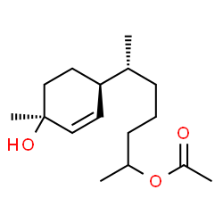 ChemSpider 2D Image | (6R)-6-[(1S,4S)-4-Hydroxy-4-methyl-2-cyclohexen-1-yl]-2-heptanyl acetate | C16H28O3