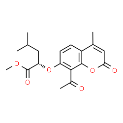 ChemSpider 2D Image | Methyl (2S)-2-[(8-acetyl-4-methyl-2-oxo-2H-chromen-7-yl)oxy]-4-methylpentanoate | C19H22O6