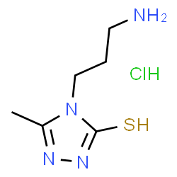 ChemSpider 2D Image | 4-(3-Aminopropyl)-5-methyl-4H-1,2,4-triazole-3-thiol hydrochloride (1:1) | C6H13ClN4S