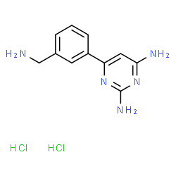 ChemSpider 2D Image | 6-[3-(Aminomethyl)phenyl]-2,4-pyrimidinediamine dihydrochloride | C11H15Cl2N5