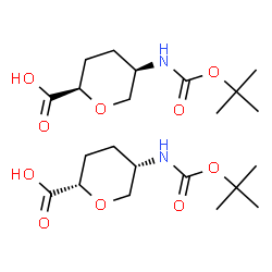 ChemSpider 2D Image | 2,6-Anhydro-3,4,5-trideoxy-5-({[(2-methyl-2-propanyl)oxy]carbonyl}amino)-D-threo-hexonic acid - 2,6-anhydro-3,4,5-trideoxy-5-({[(2-methyl-2-propanyl)oxy]carbonyl}amino)-L-threo-hexonic acid (1:1) | C22H38N2O10