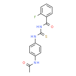 ChemSpider 2D Image | N-[(4-Acetamidophenyl)carbamothioyl]-2-fluorobenzamide | C16H14FN3O2S