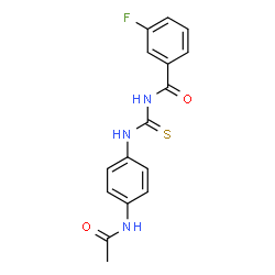 ChemSpider 2D Image | N-[(4-Acetamidophenyl)carbamothioyl]-3-fluorobenzamide | C16H14FN3O2S
