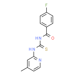 ChemSpider 2D Image | 4-Fluoro-N-[(4-methyl-2-pyridinyl)carbamothioyl]benzamide | C14H12FN3OS