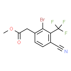 ChemSpider 2D Image | Methyl [2-bromo-4-cyano-3-(trifluoromethyl)phenyl]acetate | C11H7BrF3NO2