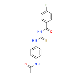 ChemSpider 2D Image | N-[(4-Acetamidophenyl)carbamothioyl]-4-fluorobenzamide | C16H14FN3O2S