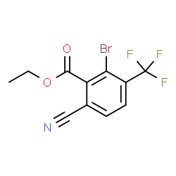 ChemSpider 2D Image | Ethyl 2-bromo-6-cyano-3-(trifluoromethyl)benzoate | C11H7BrF3NO2