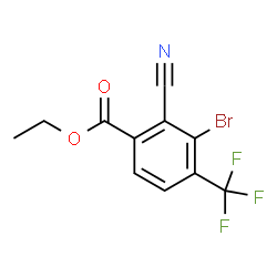 ChemSpider 2D Image | Ethyl 3-bromo-2-cyano-4-(trifluoromethyl)benzoate | C11H7BrF3NO2