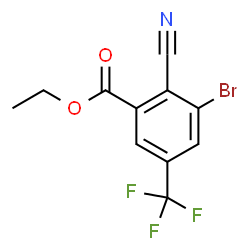 ChemSpider 2D Image | Ethyl 3-bromo-2-cyano-5-(trifluoromethyl)benzoate | C11H7BrF3NO2