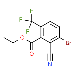ChemSpider 2D Image | Ethyl 3-bromo-2-cyano-6-(trifluoromethyl)benzoate | C11H7BrF3NO2