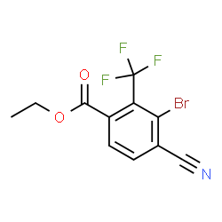 ChemSpider 2D Image | Ethyl 3-bromo-4-cyano-2-(trifluoromethyl)benzoate | C11H7BrF3NO2