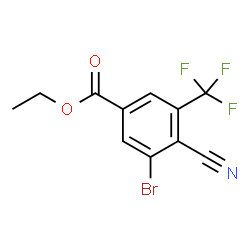 ChemSpider 2D Image | Ethyl 3-bromo-4-cyano-5-(trifluoromethyl)benzoate | C11H7BrF3NO2