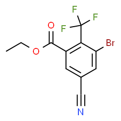 ChemSpider 2D Image | Ethyl 3-bromo-5-cyano-2-(trifluoromethyl)benzoate | C11H7BrF3NO2