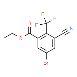 ChemSpider 2D Image | Ethyl 5-bromo-3-cyano-2-(trifluoromethyl)benzoate | C11H7BrF3NO2