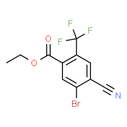 ChemSpider 2D Image | Ethyl 5-bromo-4-cyano-2-(trifluoromethyl)benzoate | C11H7BrF3NO2