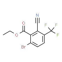 ChemSpider 2D Image | Ethyl 6-bromo-2-cyano-3-(trifluoromethyl)benzoate | C11H7BrF3NO2